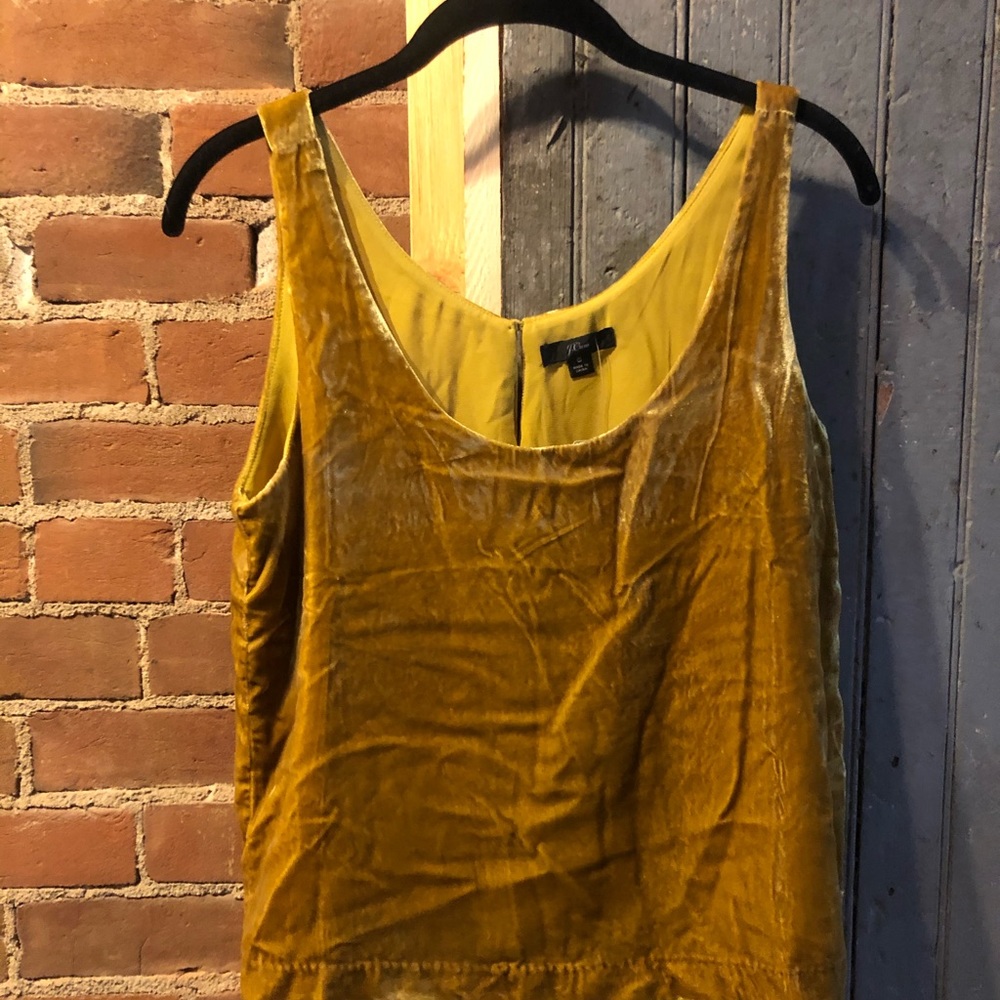 Mustard yellow velvet top from jcrew